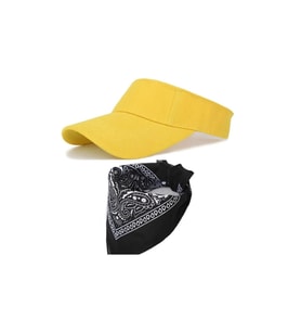 Unisex Sporcu Koşu Tenis Vizör Şapka Arka Kısmı Ayarlanabilir Bandana Kombinli