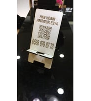 Kişiye Özel QR Kodlu Logo Baskılı Telefon Tutucu – Kurumsal Hediyelik (Doğal Beyaz)