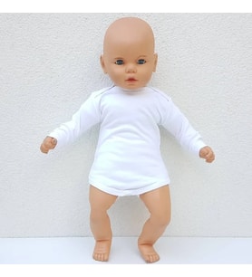 Beyaz Sade Uzun Kollu Alttan Çıt-çıtlı Badi Zıbın