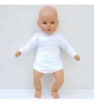 Beyaz Sade Uzun Kollu Alttan Çıt-çıtlı Badi Zıbın