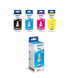 Ecotank L605 Siyah Ve Renkli orjinal Mürekkep Kartuş Takımı T664 + C