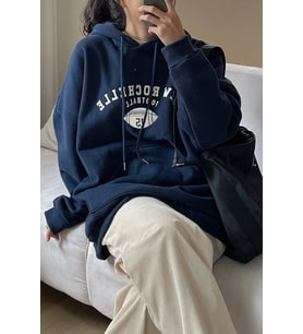 Unisex Football Baskılı Oversize Sweatshirt (Lacivert)