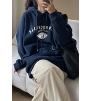 Unisex Football Baskılı Oversize Sweatshirt (Lacivert)