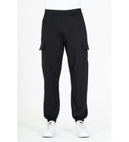 Maraton Sportswear Oversize Erkek  Ribana Paça  Basic Siyah Eşofman Altı 22396