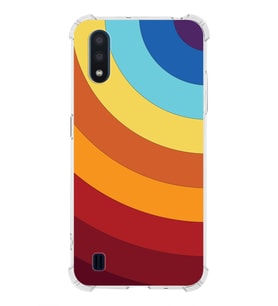 Samsung Galaxy A01  Köşe Korumalı Antişok Kapak Renk Cümbüşü Tasarımlı  Silikon Kılıf (Şeffaf)