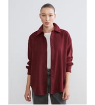 LCWAIKIKI Classic Bordo Oversize Kadın Oduncu Gömlek Ceket