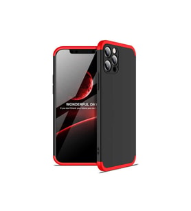 Apple iPhone 12 Pro Uyumlu Kılıf Zore Ays Kapak (Siyah-Kırmızı)