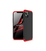 Apple iPhone 12 Pro Uyumlu Kılıf Zore Ays Kapak (Siyah-Kırmızı)