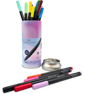 Faber-Castell Grip Finepen İnce Keçe Uçlu Kalem Seti, 15’Li, 0.4 Mm, Metal Destekli Uç, Ergonomik Gö (Standart)