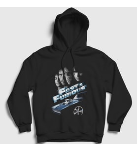 Presmono Unisex Siyah Fast And Furious Hızlı ve Öfkeli Film Kapüşonlu Sweatshirt 421181tt