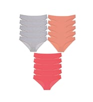 15 adet Süper Eko Set Likralı Kadın Slip Külot Gri Pudra Fuşya