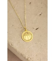 Kişiye Özel Balkabağı Figürlü Kolye 925K Gümüş (Gold)