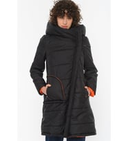 Dewberry Kadın %100 Polyester Kaban Siyah Z6652 Günlük Dış Giyim, Kazak ve Gömlek Kombini, Seyahat Gardırobu