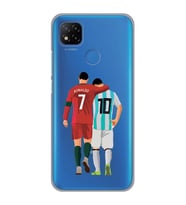 Redmi 9C / Redmi 10A Uyumlu Lionel Messi ve Cristiano Ronaldo Desenli Şeffaf Telefon Kılıfı