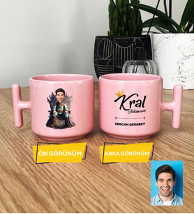 Kişiye Özel Karikatürlü Doğum Günü Hediyesi Hediye Pastel T Kupa Babaya Abiye Erkek Sevgiliye Hediye (Pembe)
