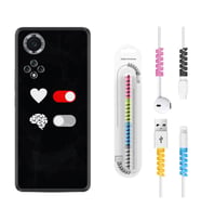 Huawei Nova Y70 Y90 Nova 9 SE  Kılıf Kablo Koruma Spiral Silikon Love Brain 1722