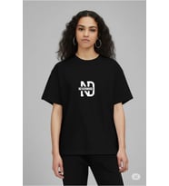 Oversize Tişört Kadın  "NEVERMIND" Baskılı Geniş Kalıp T-Shirt Unisex (Siyah)