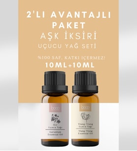 Aşk İksiri 2'li Avantajlı Paket Itır Ve Ylang-Ylang Saf Uçucu Yağı Buhurdanlık, Masaj, Spa, 20 Ml