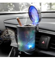 Araç Içi Küllük Led Işıklı 7 renkli Rgb Lüx Tip Kapaklı Araba Küllüğü