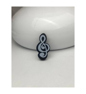 Sol Anahtarı Nota Müzik Desenli Silgi (Siyah)