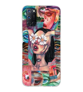 Oppo A52/A72/A92 Uyumlu Aesthetic Vintage Tasarımlı Şeffaf Telefon Kılıfı