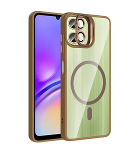 Samsung Galaxy A06 Uyumlu Kılıf Standlı ve Kamera Lens Hediyeli M-Safe Şarj Özellikli Zore Etro Kapak