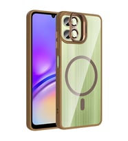Samsung Galaxy A06 Uyumlu Kılıf Standlı ve Kamera Lens Hediyeli M-Safe Şarj Özellikli Zore Etro Kapak