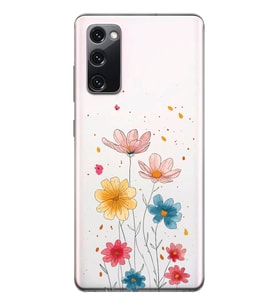 Samsung Galaxy S20 FE Uyumlu Çiçek Tasarımlı Şeffaf Telefon Kılıfı