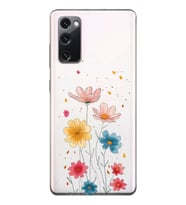 Samsung Galaxy S20 FE Uyumlu Çiçek Tasarımlı Şeffaf Telefon Kılıfı
