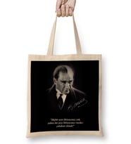 Mustafa Kemal Atatürk söz Bez Çanta Uzun Saplı
