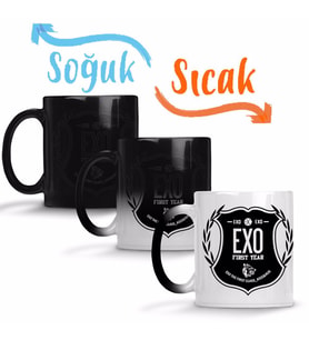 Exo Logo Sihirli Kupa Bardak Porselen