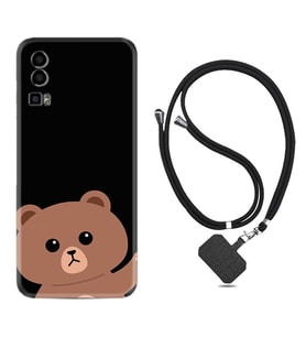 General Mobile Gm 23 Kılıf Resimli Boyun Askılı İpli Desenli Silikon Series Hello Bear 1905