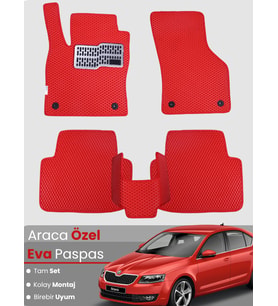 SKODA OCTAVİA 5E (2013-2019) Uyumlu EVA Paspas Tam Set–Oto Paspas,Araca Özel,Kolay Montaj
