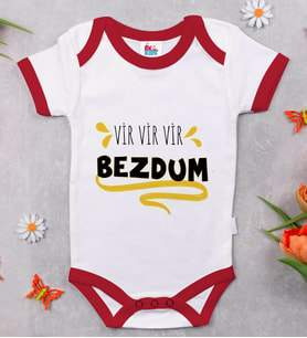 BK Kids Bezdum Tasarımlı Kırmızı Bebek Body Zıbın-5