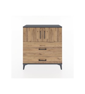 Arges Şifonyer 2 Raflı 2 Çekmeceli 2 Kapaklı 88x30x96 Antrasit-Çam