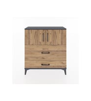 Arges Şifonyer 2 Raflı 2 Çekmeceli 2 Kapaklı 88x30x96 Antrasit-Çam