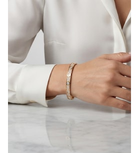 Kadın Taşlı Love Model Gold Çelik Bilezik