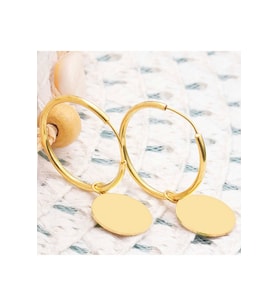 Gümüş Gold Sallantılı Halka Kadın Küpe CSR2185167