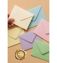 30 Adet Karışık Pastel Renkli Minik Zarf Seti (7x9)