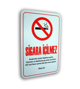 Pano Pvc Uyarıcı Levha Sigara Içilmez Para Cezası 16*24 cm (Çok Renkli)
