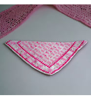 Kadın Pembe Desenli Pamuklu El Yapımı Saç Bandanası