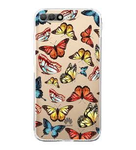 PrintiFy Huawei Y6 2018 ile Uyumlu Water Color 2  Kamera Korumalı Şeffaf  Kılıf