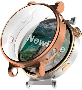 Huawei Watch GT4 41mm İçin Watch Ekran Koruyucu Kırılmaz Cam ve Tam Kaplayan Watch Kasa Koruyucu Kılıf Yüksek Hassasiyetli Kılıf Huawei Watch GT4 41mm ile Uyumludur (Rose)