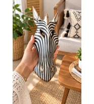 Ahşap Maske 31 cm Zebra Dekoratif Etnik Duvar Süsü