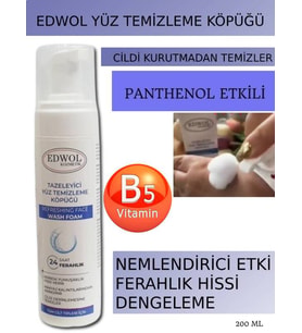 Edwol Tazeleyici Nemlendirici Ferahlatıcı Cilt Yenileyici Yüz Temizleme Köpüğü