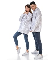 Vishenka Unisex Batik Baskılı 3 İplik Oversize Kapüşonlu Kanguru Cepli Batik Sweatshirt