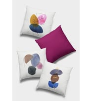 Fuşya Modern Çift Taraflı 4'lü Set Kırlent Kılıfı 4KR055