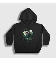 Presmono Unisex Çocuk Siyah Enter Film The Matrix Kapüşonlu Sweatshirt 368668tt