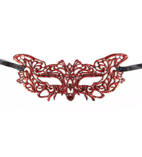 Kırmızı Dantel Masquerade Maskesi 9 No