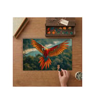 Uçan Papağan Tasarımı 240 parça Ahşap Puzzle Ahşap Kutuda MP01013